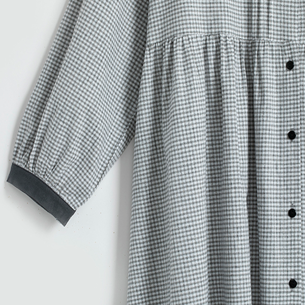 【2color】ギンガムチェックシャツワンピース Z00584