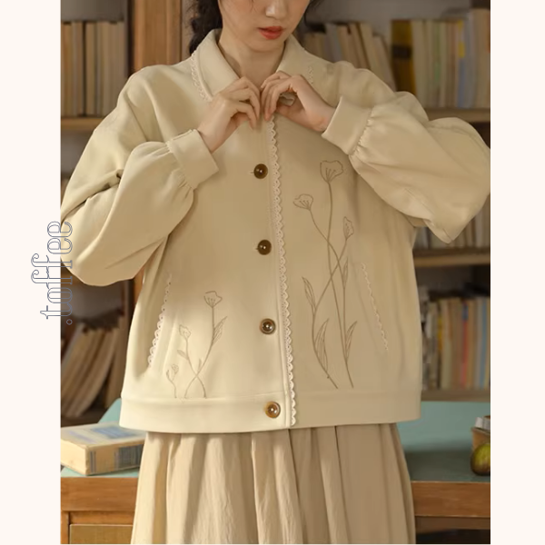 野に咲く花をまとって—刺繍レースカーディガン《Z01144》