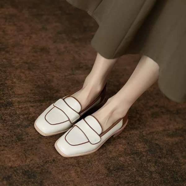 【2color】スクエアトゥコントラストシューズ AU-286