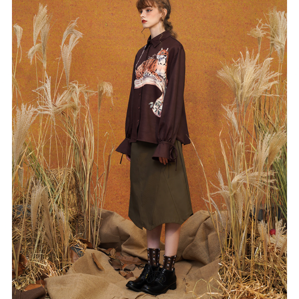 【2color】イレヘムスリットスカート w-026