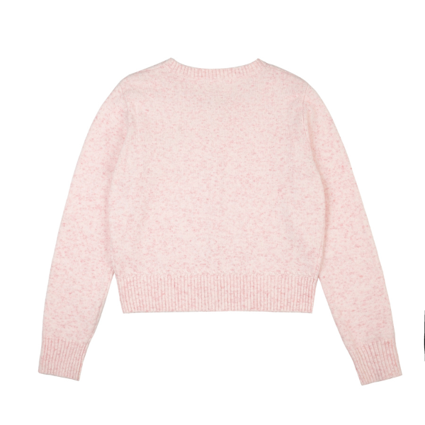 【2color】フラワー刺繍入りリブ編みセットアップカーディガン《Z00831》