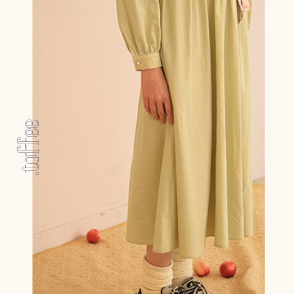 ギャザー入りAラインロングワンピース 《Z00752》