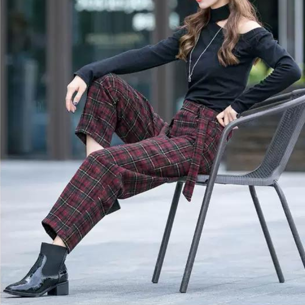 【2color】マルチチェックパンツ AU-456