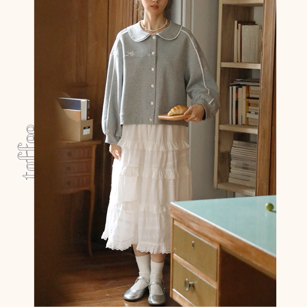 白昼夢のレースステッチカーディガン《Z01143》