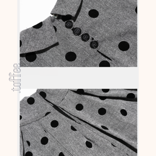 グレートップ&ロングスカートのポルカドットセットアップ Z00529