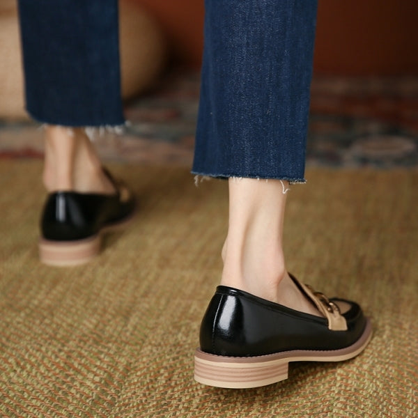 コントラストカラーアッパーチェーンローファー AU-121