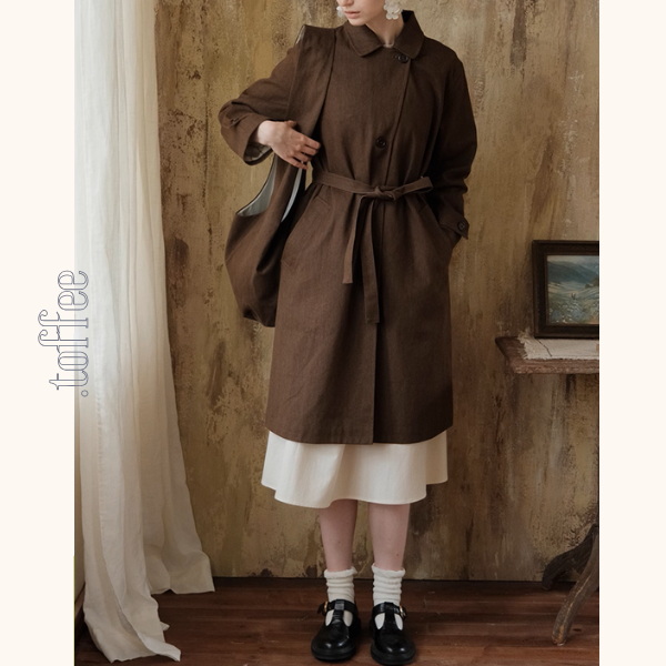 前合わせデザインのブラウンジャケット《Z01086》