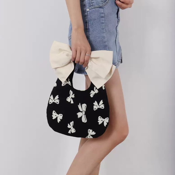 【3color】大きなリボン付きチェーンショルダーバッグ Z00237