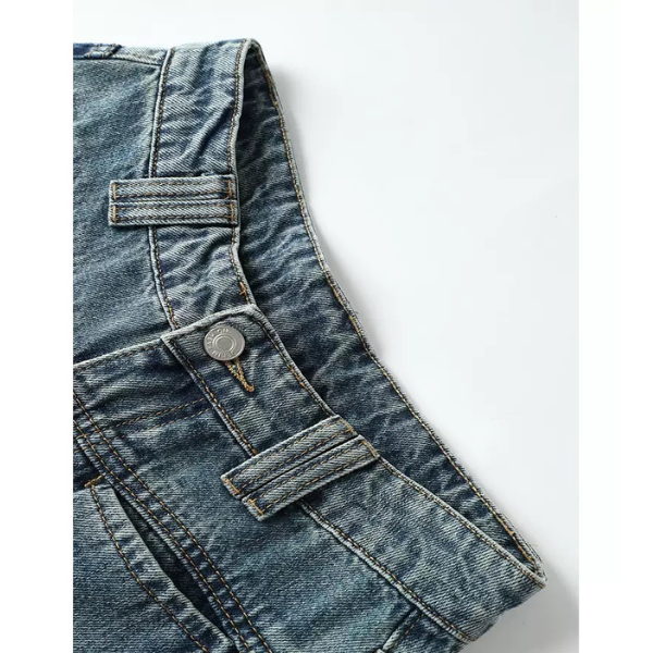 ハイウエストダメージデニムパンツ Z00231