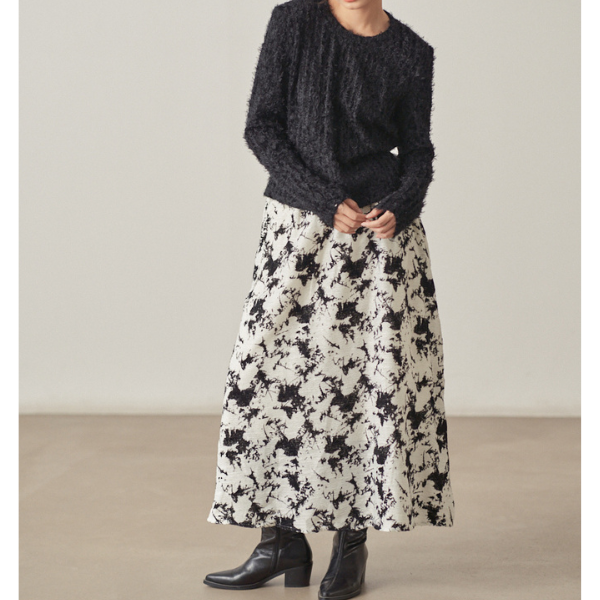 【2color】 レースフリンジ スリムフィットトップス X-433