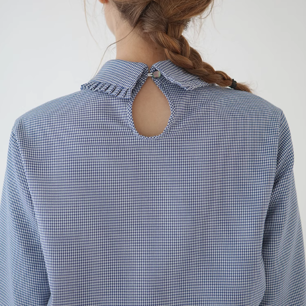 フリルカラーチェック柄トップス《Z00905》