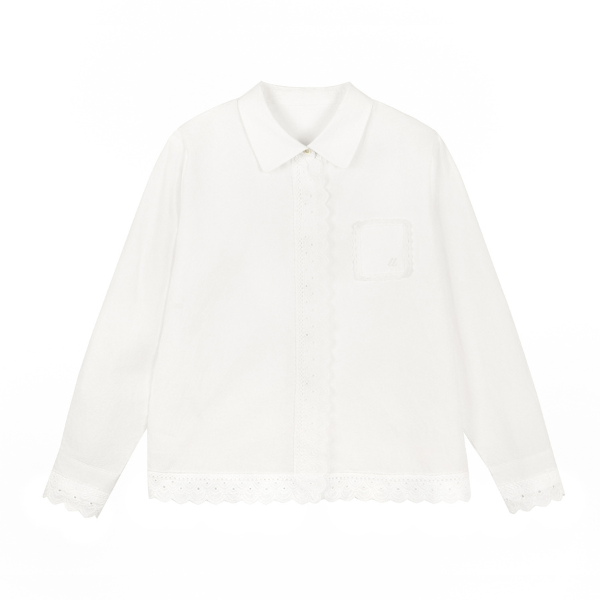 レース装飾ホワイトブラウス《Z00832》