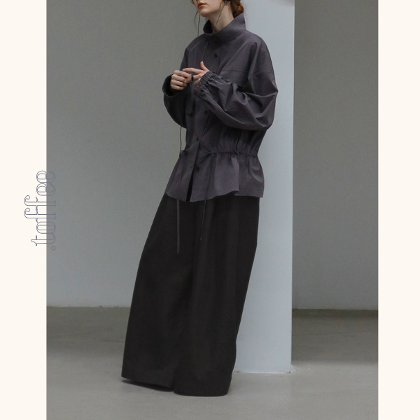 深みブラウンのシックワイドパンツ《Z01087》