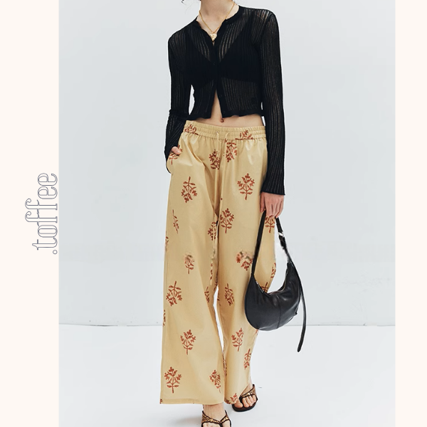 花柄プリントルーズワイドパンツ《Z01004》