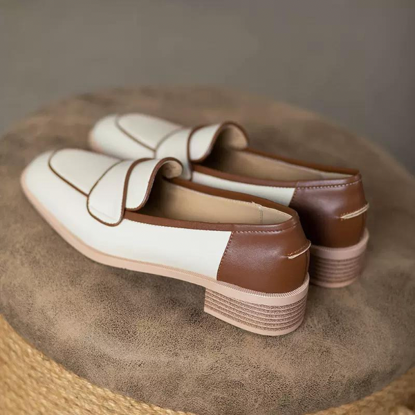 【2color】スクエアトゥコントラストシューズ AU-286