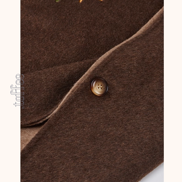 ひまわり刺繍のアートケープコート《Z01128》