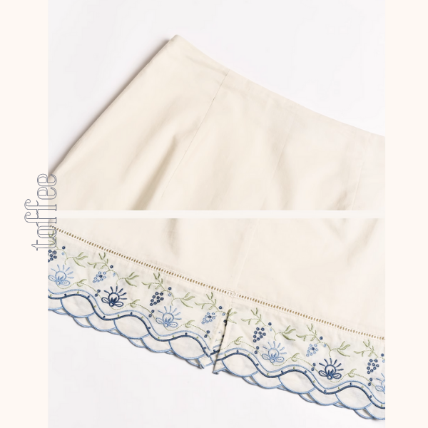 花柄刺繍が映えるレトロ可愛いセットアップ 《Z01117》