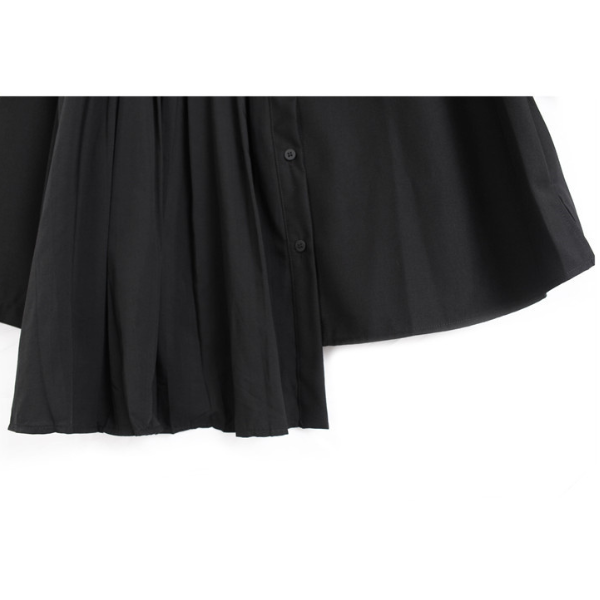 【2color】ラペルプリーツシャツ X-350