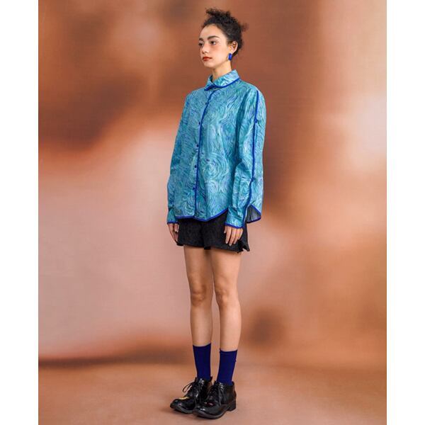 ゴッホ 自画像プリントブラウス C0126