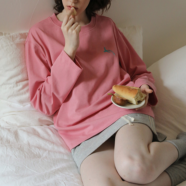 クルーネックプリントロングTシャツ Z00441