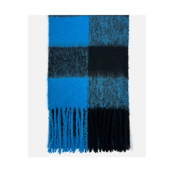 【3color】チェックパターンスーパーロングスカーフ X-453