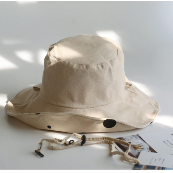 【2color】ドットプリントビッグプリムハット AU-119