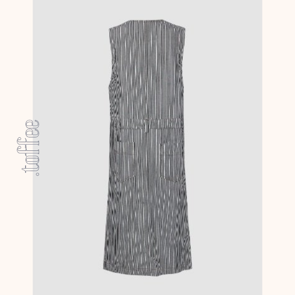 Vネックストライプワンピース Z00409