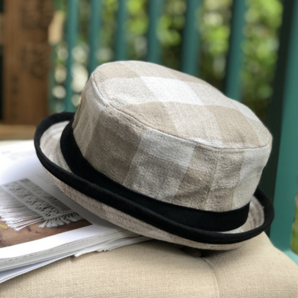 ギンガムチェックショートプリムハット AU-108