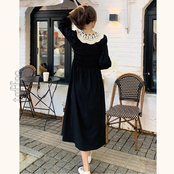 レース襟と歩く、午後の物語ワンピース《Z01154》