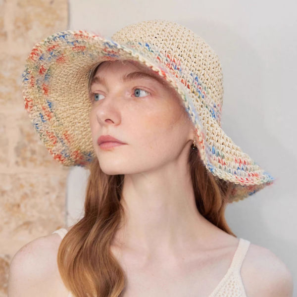 カラフルブリムストローハット《Z01024》