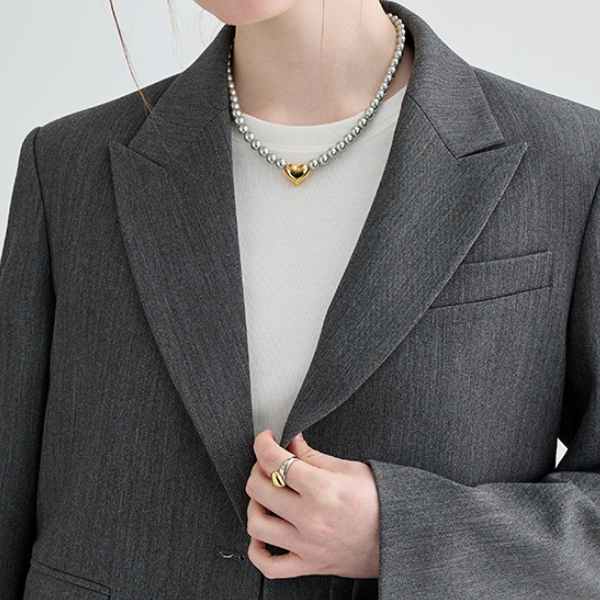 ショートスーツジャケット&ミドル丈プリーツスカートのセットアップ Z00134