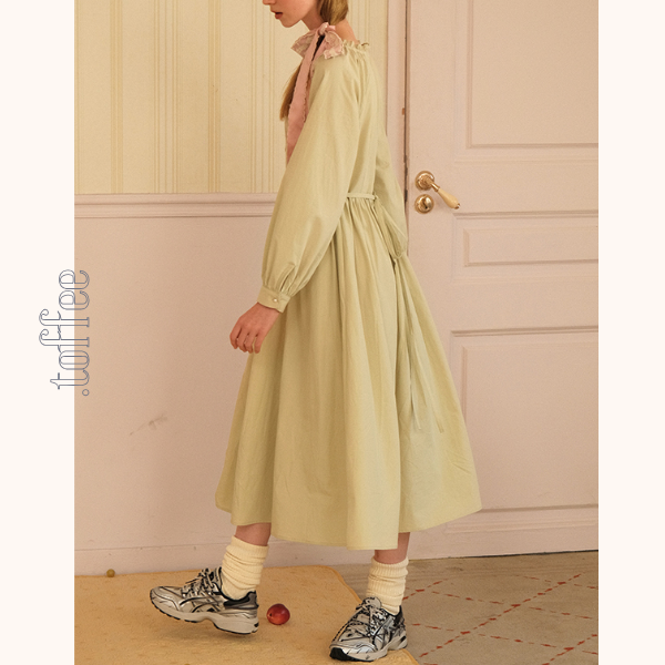 ギャザー入りAラインロングワンピース 《Z00752》