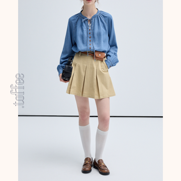 フロントリボンデニムシャツ Z00458