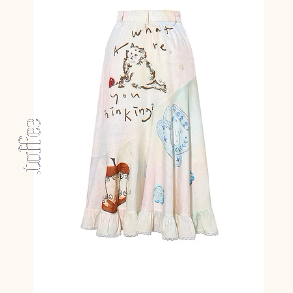 フリルヘムプリントスカート《Z00963》