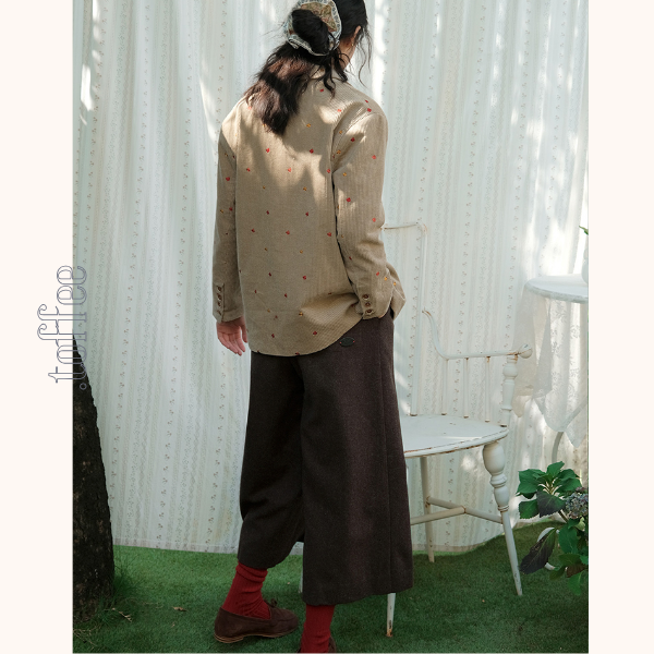 小花刺繍コーデュロイテーラードジャケット 《Z00708》