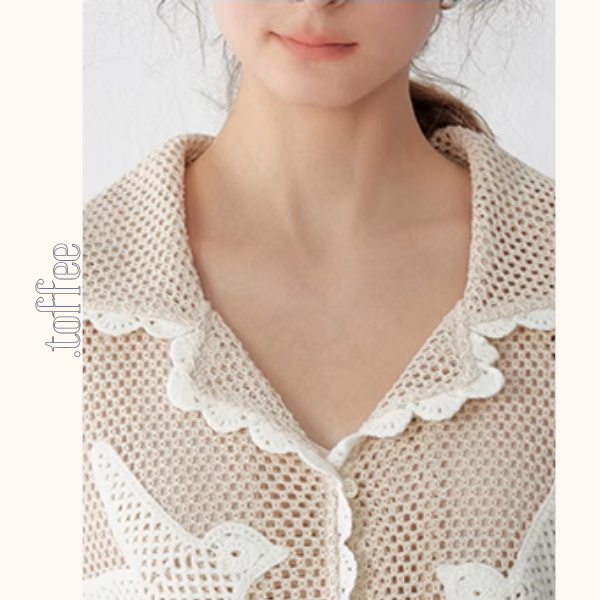 バードモチーフメッシュシャツ&ショーパンツセットアップ《Z01014》