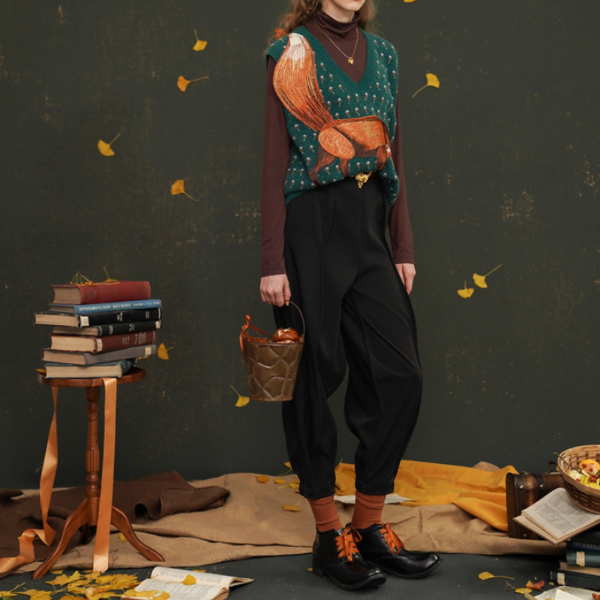 【2color】リブヘムセンタープレスパンツ AU-468