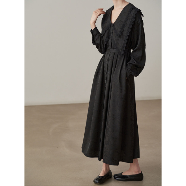 ビッグカラージャガードドレス X-068