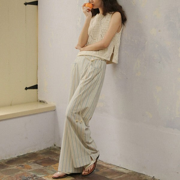 透かし編みノースリーブニットトップ Z00384