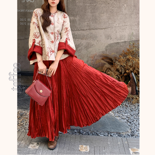 花咲く情景のセットアップ/花柄トップス&マキシスカート《Z01151》