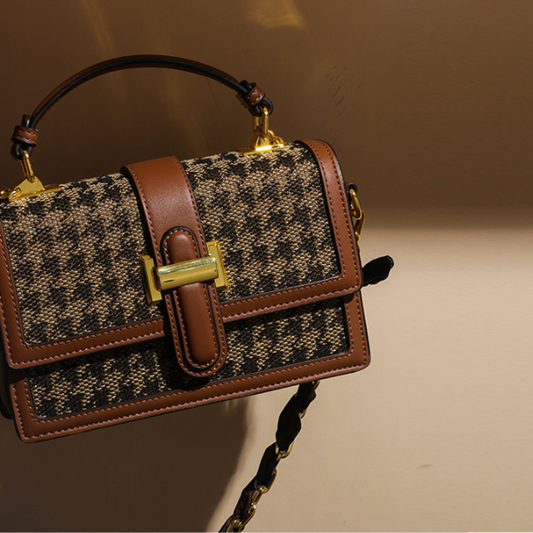 千鳥格子チェーンショルダーバッグ AU-169