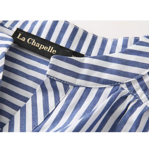 バンドカラーストライプシャツ X-052