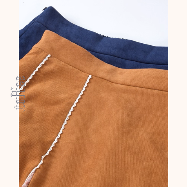 【2color】名画が踊る、切替アートプリントスカート《Z01123》