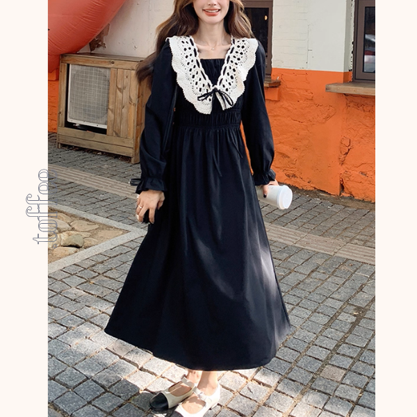 レース襟と歩く、午後の物語ワンピース《Z01154》