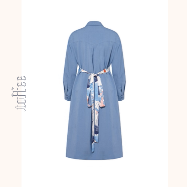 船と旅の重ね着風シャツワンピース《Z01132》