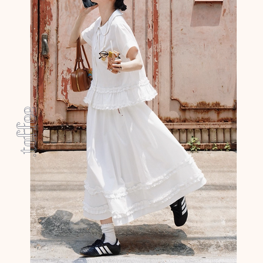 【2color】ギンガムチェック&フリルセットアップ《Z01098》