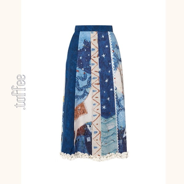 レトロプリント切替フレアスカート《Z01103》