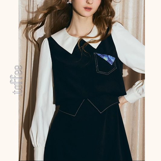 星を見上げる馬の刺繍ワンピース《Z01122》