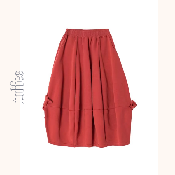 サイドリボンの立体バルーンスカート《Z01353》