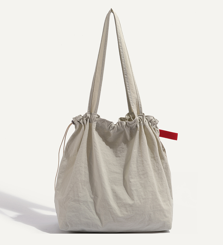 【4color】“Bonjour” レタープリントドローストリングトートバッグ 《Z00802》